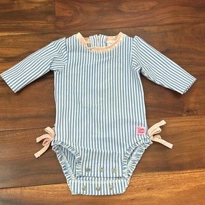 Rufflebutts Seersucker Long Sleeve Swimsuit 0-3 month